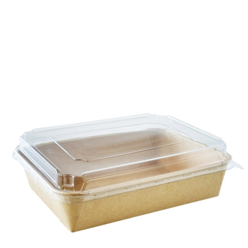 وعاء كرافت مستطيل بغطاء2300مل 200حبه/كرتون