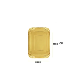 صحن ورق ذهبي مستطيل