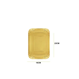 صحن ورق ذهبي مستطيل