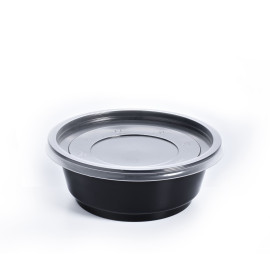 وعاء ميكرويف دائري أسود 16أنز500حبه/كرتون