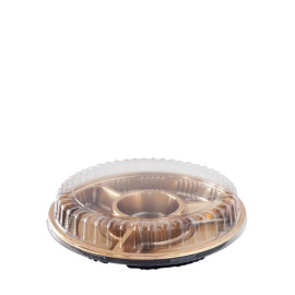 وعاء دائري الذهبي32X6سم مقسم5-100حبه/كرتون