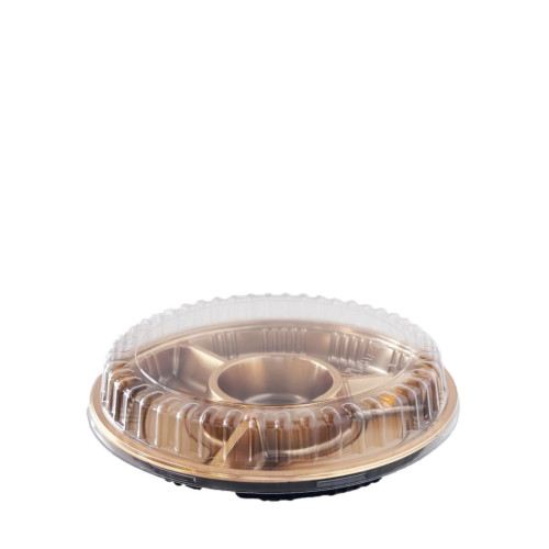 وعاء دائري الذهبي32X6سم مقسم5-100حبه/كرتون