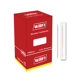 اعواد خشبيه للاسنان مغلفه شفاف24000حبه/كرتون