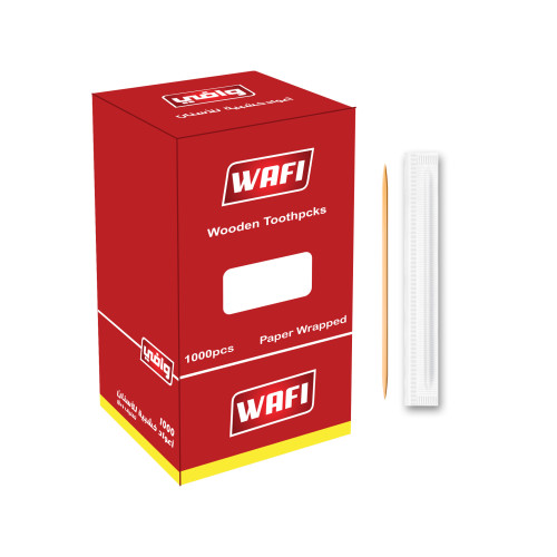 اعواد خشبيه للاسنان مغلفه ورق24000حبه/كرتون