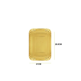 صحن ورق ذهبي مستطيل