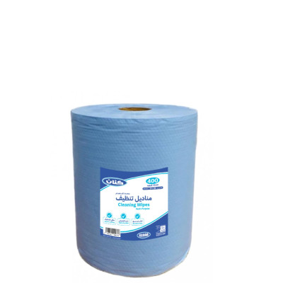 مناديل تنظيف زرقاء رول كبير 100 جم 30×30 سم – 800 سحبة / كرتون – للتنظيف الاحترافي في المطاعم والمصانع