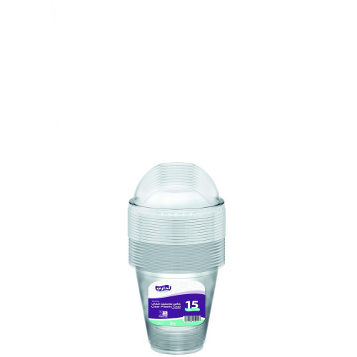 كاسات شفافة9 اونص بغطاء قبة-270حبه/كرتون