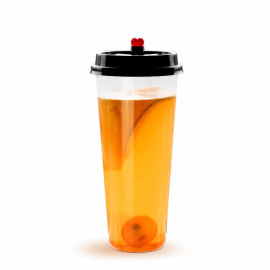 كاسه شفاف بغطاء اسود مع قلب احمر