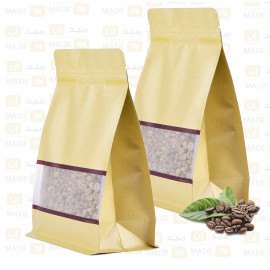 كيس قهوه1000جرام كرفت شفاف من الوسط