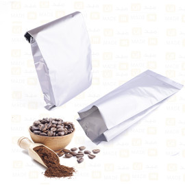 كيس قهوه500جرام فضي بدون فلتر تهوية