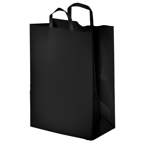 كيس ورق اسود بيد مسطحة 