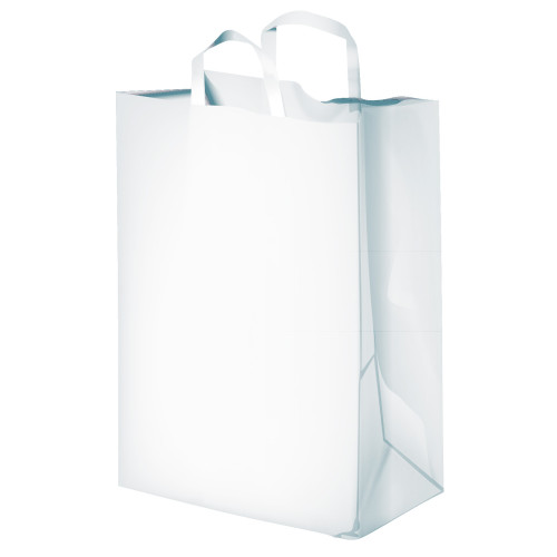 كيس ورق ابيض بيد مسطحه