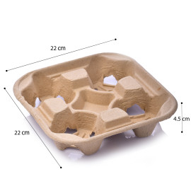 حامل رباعي التعبئة اكواب ورقي250حبه/كرتون