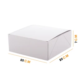 علبة كيك ورق ابيض 