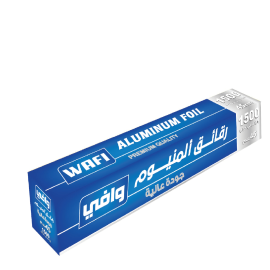 ورق قصدير45سم/1500جرام وافي-6رول/كرتون 