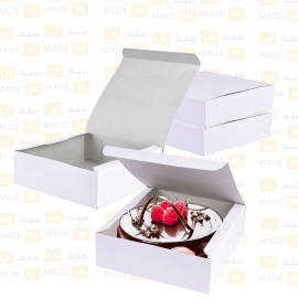 علبة كيك ورق ابيض 