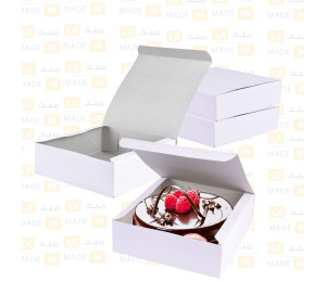 علبة كيك ورق ابيض ..