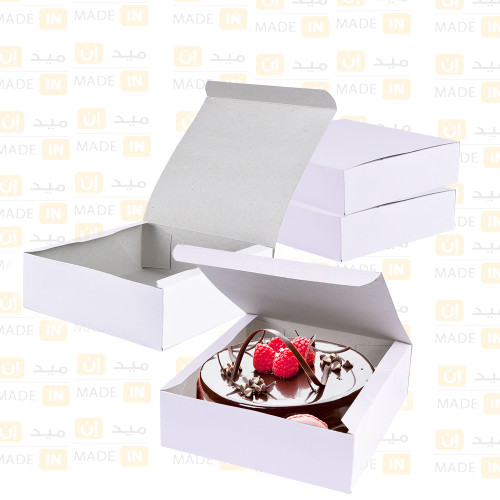 علبة كيك ورق ابيض 