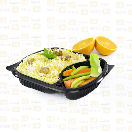 وعاء ميكرويف اسود مقسم 