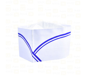 طاقية ورق بخط ازرق..